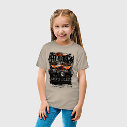 Футболка хлопковая детская Квадроцикл кастом, цвет: миндальный — фото 2