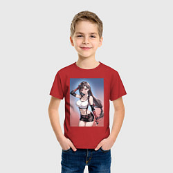 Футболка хлопковая детская Тифа Локхарт из Final Fantasy VII, цвет: красный — фото 2