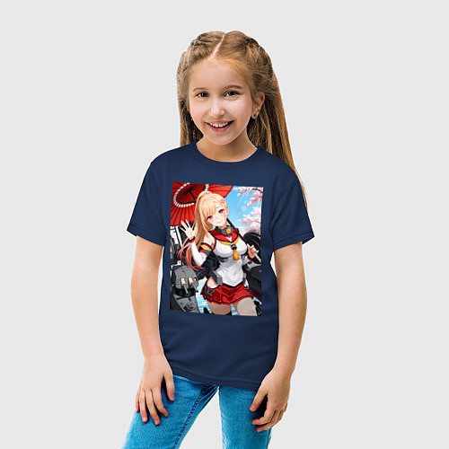 Детская футболка Марин Китагава косплей Azur Lane / Тёмно-синий – фото 4