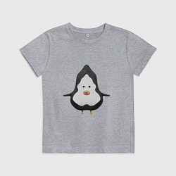 Футболка хлопковая детская Cartoon penguin character, цвет: меланж