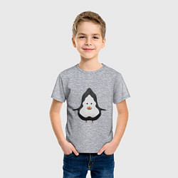 Футболка хлопковая детская Cartoon penguin character, цвет: меланж — фото 2