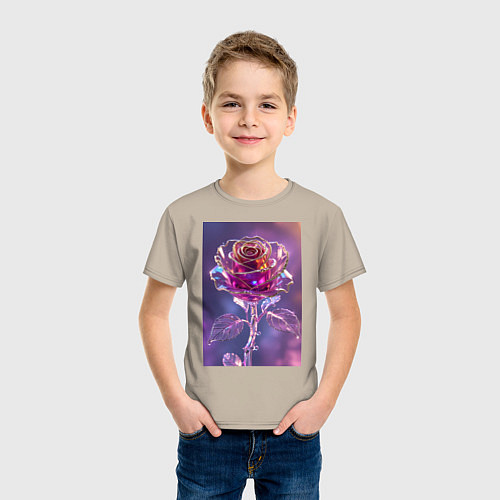 Детская футболка Кристальная роза / Миндальный – фото 3