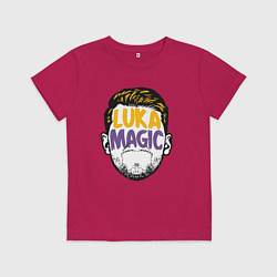 Футболка хлопковая детская Luka magic face, цвет: маджента