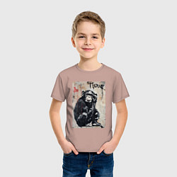Футболка хлопковая детская Style monkey, цвет: пыльно-розовый — фото 2