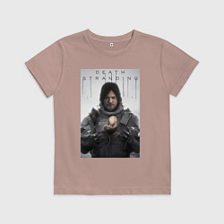 Футболка хлопковая детская Death Stranding - Norman Reedus, цвет: пыльно-розовый