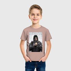Футболка хлопковая детская Death Stranding - Norman Reedus, цвет: пыльно-розовый — фото 2