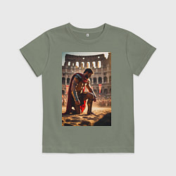 Футболка хлопковая детская Спартак в Колизее, цвет: авокадо