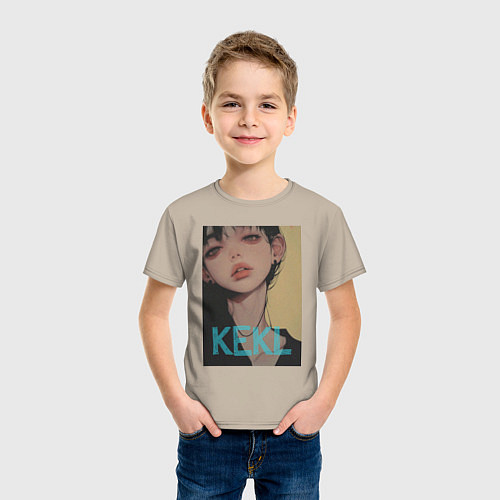 Детская футболка Mood girl kekl / Миндальный – фото 3