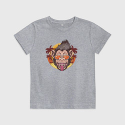 Футболка хлопковая детская Summer monkey, цвет: меланж