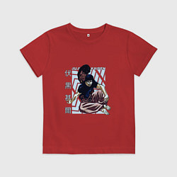 Футболка хлопковая детская Магическая битва Тоджи, цвет: красный
