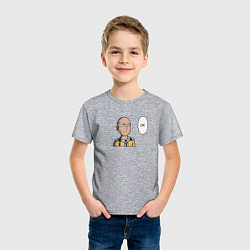 Футболка хлопковая детская Ванпанчмен ок, цвет: меланж — фото 2