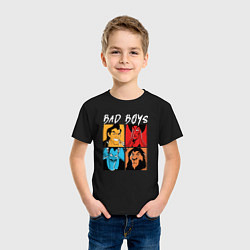 Футболка хлопковая детская Bad boys, цвет: черный — фото 2