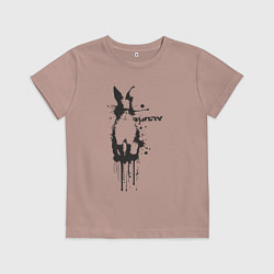 Футболка хлопковая детская Banksy bunny, цвет: пыльно-розовый