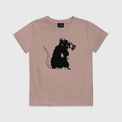 Футболка хлопковая детская Gas rat, цвет: пыльно-розовый