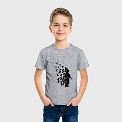 Футболка хлопковая детская Птицы мира, цвет: меланж — фото 2