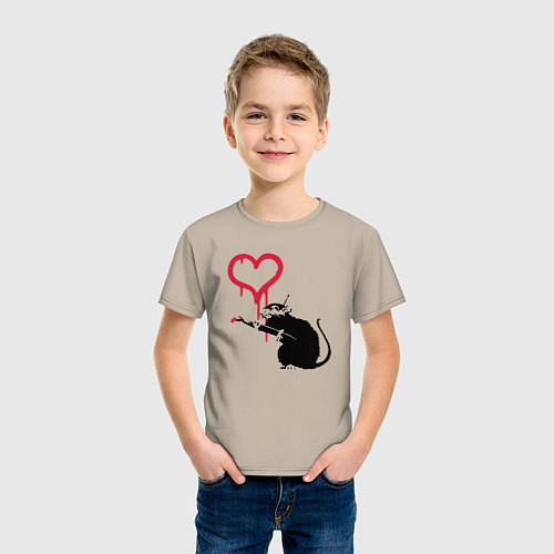Детская футболка Rat heart / Миндальный – фото 3