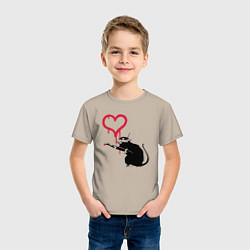 Футболка хлопковая детская Rat heart, цвет: миндальный — фото 2