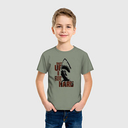 Футболка хлопковая детская Shark threshold, цвет: авокадо — фото 2