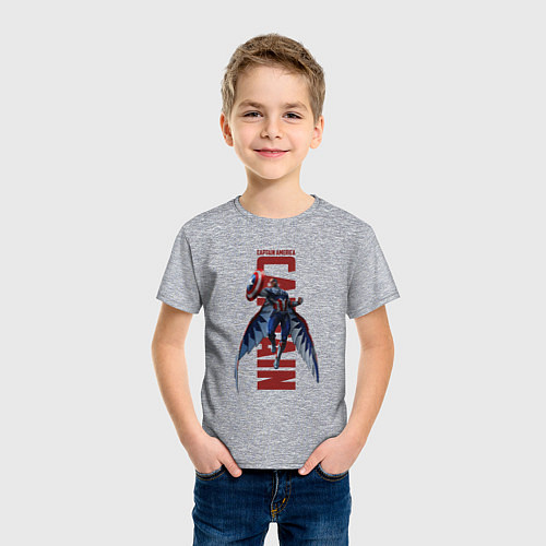Детская футболка Капитан Америка: Новый мир / Меланж – фото 3