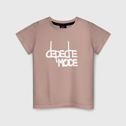 Футболка хлопковая детская Depeche Mode - exciter logo, цвет: пыльно-розовый