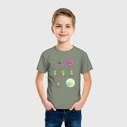 Футболка хлопковая детская Комикс про семечку, или история одной бобовой, цвет: авокадо — фото 2