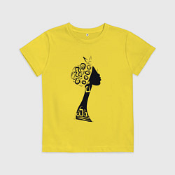 Футболка хлопковая детская Black woman, цвет: желтый