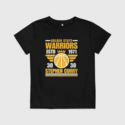 Футболка хлопковая детская Голден Стэйт - Стеф Карри, цвет: черный