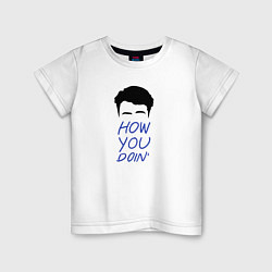 Футболка хлопковая детская How you doin, цвет: белый