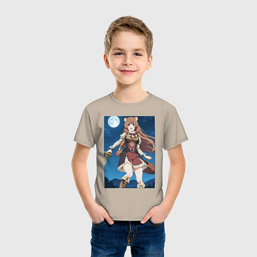 Детская футболка Рафталия сражается в ночи / Миндальный – фото 3