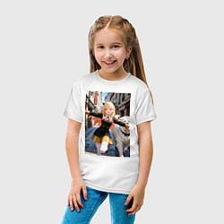 Футболка хлопковая детская Марин Китагава косплей Ани Форджер, цвет: белый — фото 2