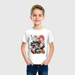 Футболка хлопковая детская Человек-бензопила Денджи Аки Пауэр Макима, цвет: белый — фото 2