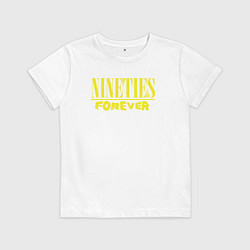 Футболка хлопковая детская Девяностые навсегда, цвет: белый