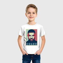 Футболка хлопковая детская Drake, цвет: белый — фото 2