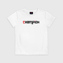 Футболка хлопковая детская Champion, цвет: белый