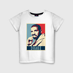 Футболка хлопковая детская Drake obey, цвет: белый