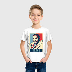 Футболка хлопковая детская Drake obey, цвет: белый — фото 2