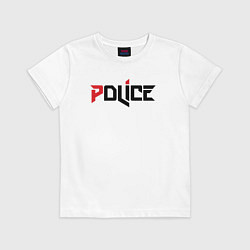 Футболка хлопковая детская Police, цвет: белый