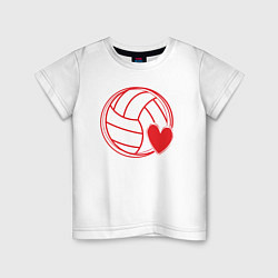 Футболка хлопковая детская Volley love, цвет: белый