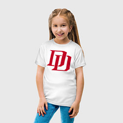 Футболка хлопковая детская Daredevil logo, цвет: белый — фото 2