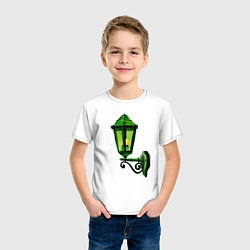 Футболка хлопковая детская Зелёный уличный фонарь, цвет: белый — фото 2
