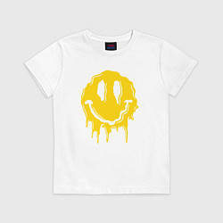 Футболка хлопковая детская Dripping smile, цвет: белый