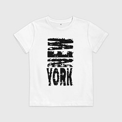 Футболка хлопковая детская New York - USA, цвет: белый