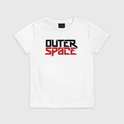 Футболка хлопковая детская Космическое пространство, цвет: белый