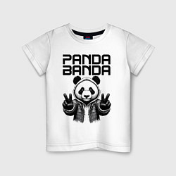 Футболка хлопковая детская Panda banda - mafia, цвет: белый