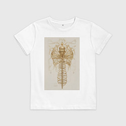 Футболка хлопковая детская Скелет насекомого, цвет: белый