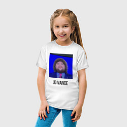 Футболка хлопковая детская JD Vance with long hair meme, цвет: белый — фото 2