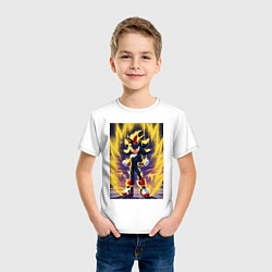 Футболка хлопковая детская Шэдоу охвачен аурой силы, цвет: белый — фото 2