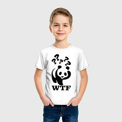 Футболка хлопковая детская WTF: White panda, цвет: белый — фото 2