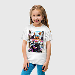 Футболка хлопковая детская Руж из Somic едет на мотоцикле, цвет: белый — фото 2