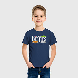 Футболка хлопковая детская The beetles, цвет: тёмно-синий — фото 2